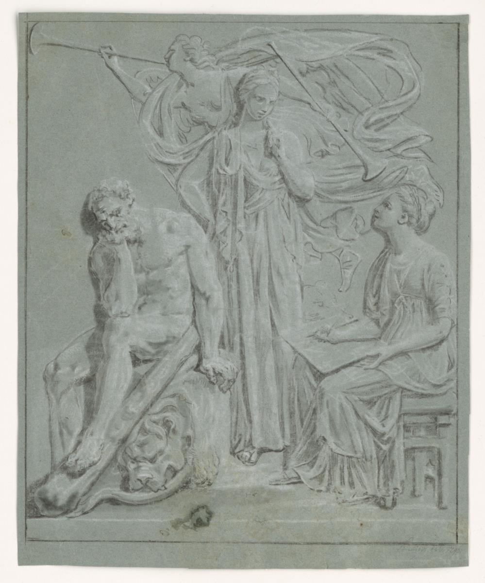 Allegorische Darstellung mit Fama, Herkules etc.