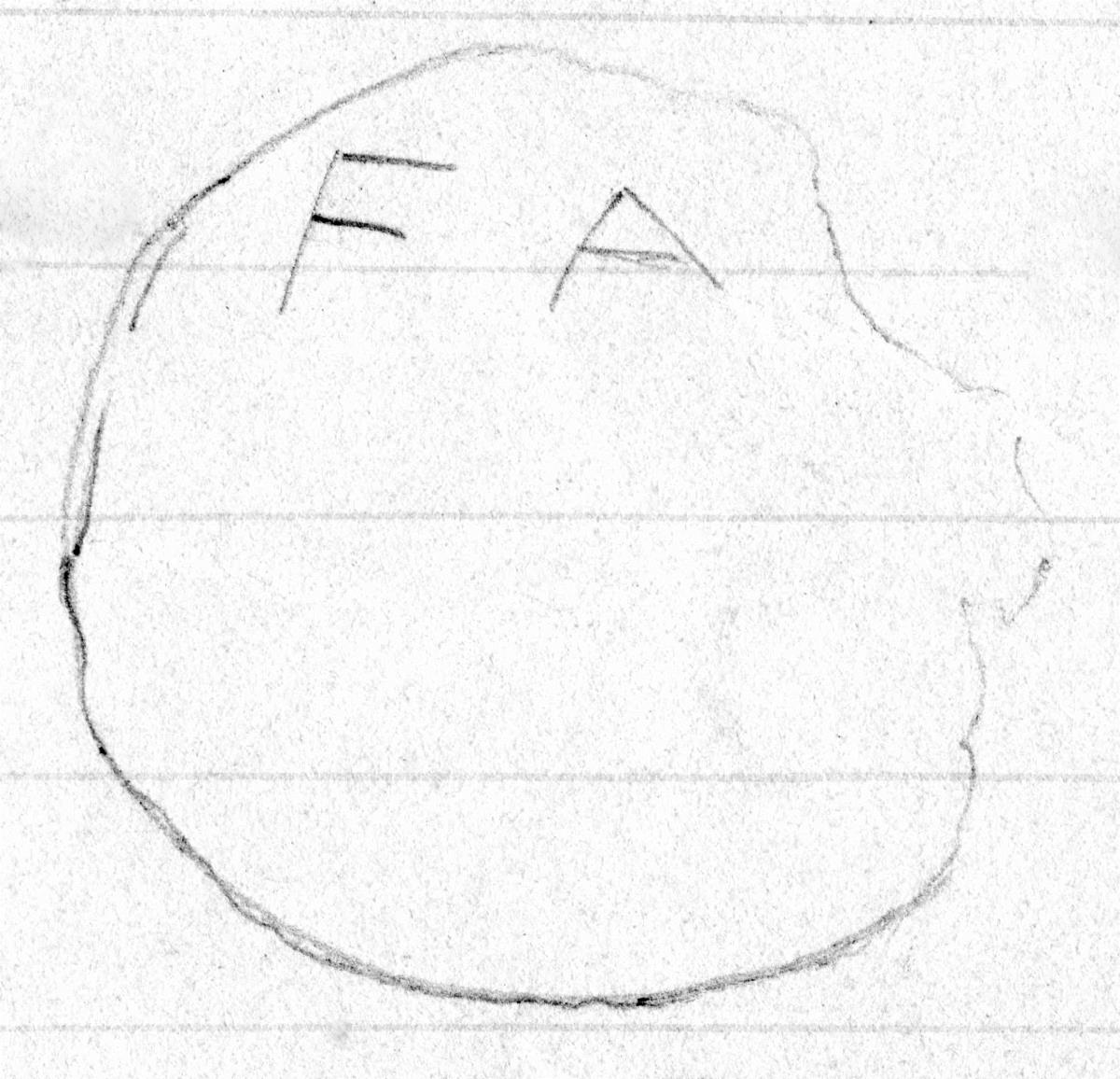 Runde ungelochte Stimmmarke der Eleer mit griechischer Inschrift FA(leion)