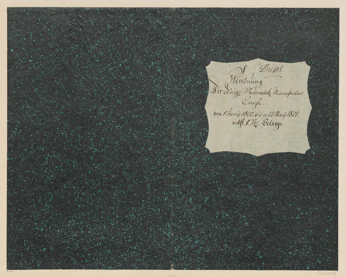 Kiebitzpapier (Einband für eine Akte mit Etikett, 1800/1801)