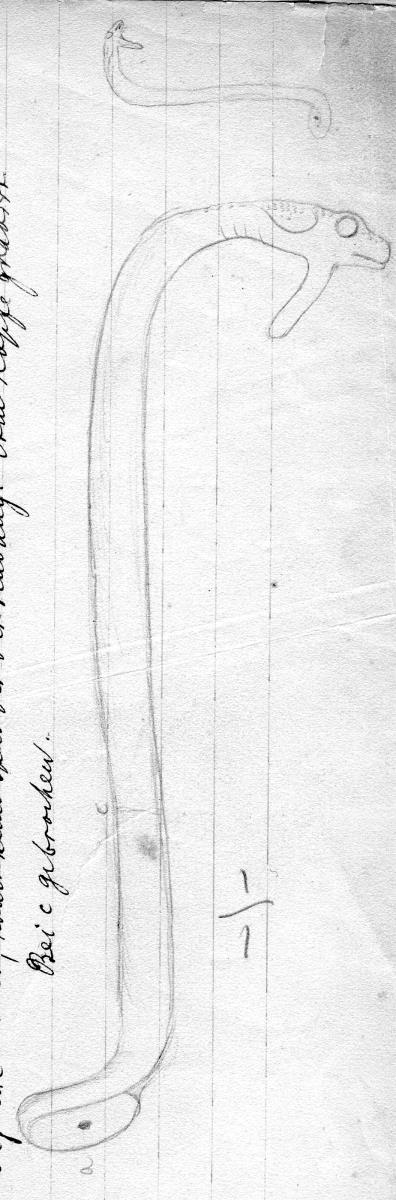 Fragment eines Gefäßhenkels in Form einer Schlange