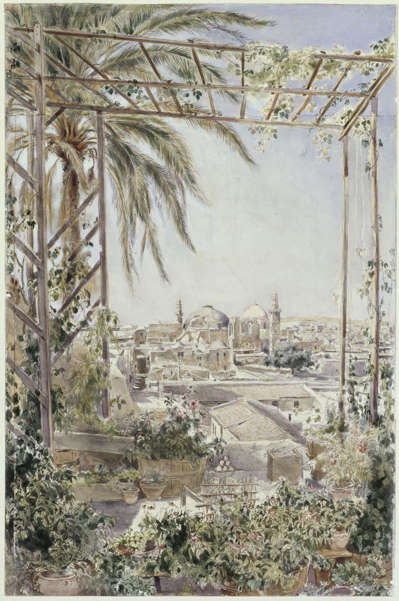 Die Laube des Diakonissenhauses in Jerusalem