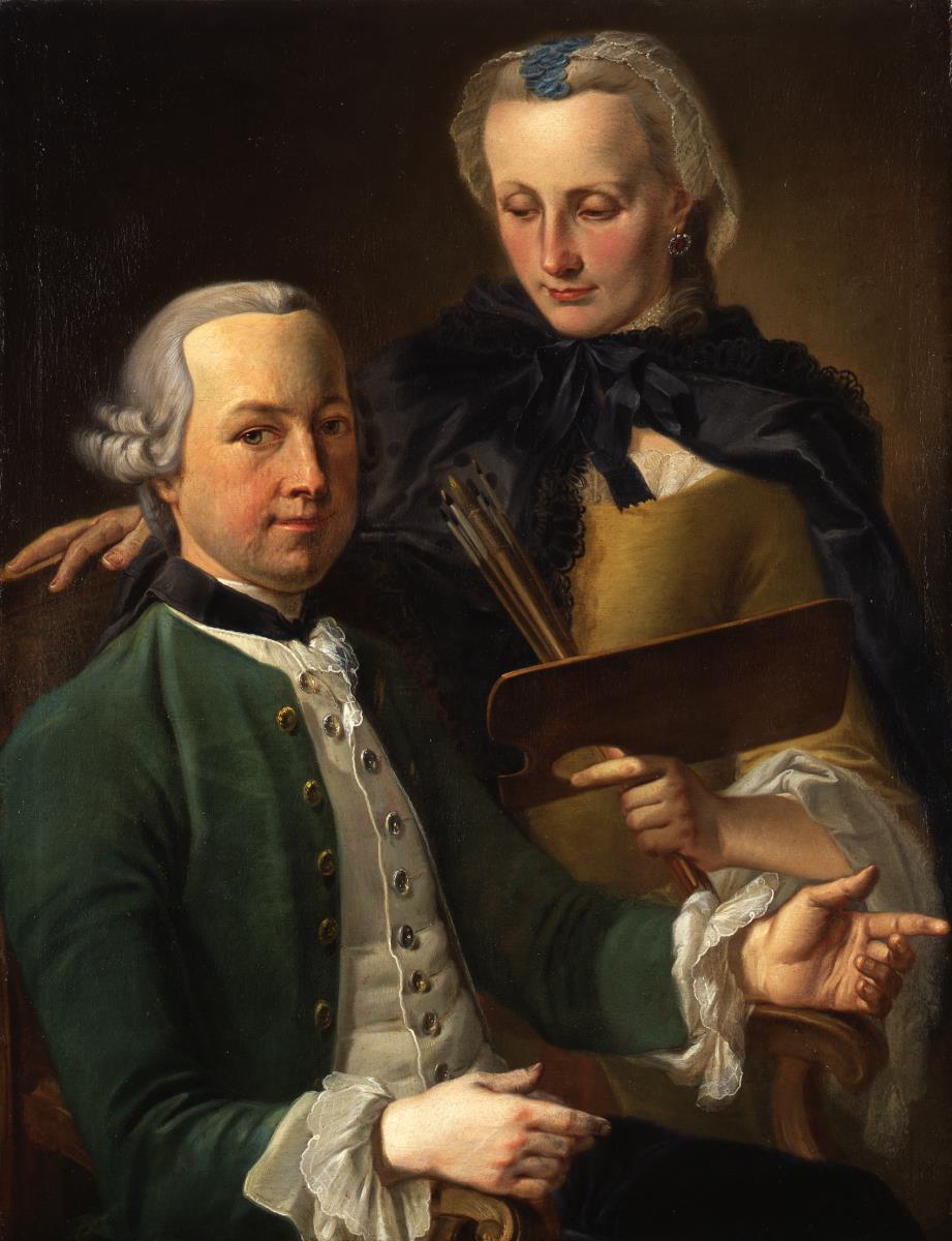 Selbstbildnis mit seiner Frau Marie-Sybille, geb. Krumm