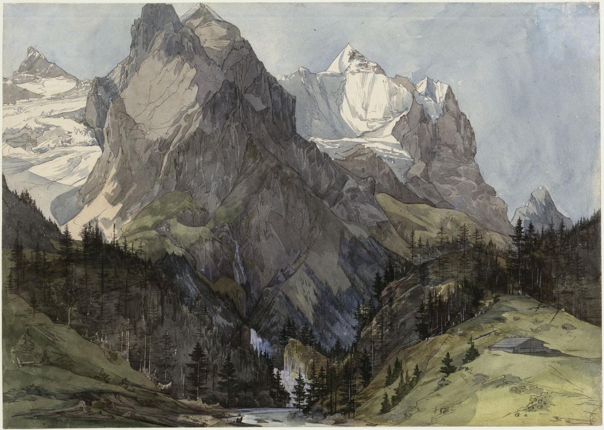 Das Wetterhorn mit dem Rosenlaui-Gletscher vor der Scheidegg