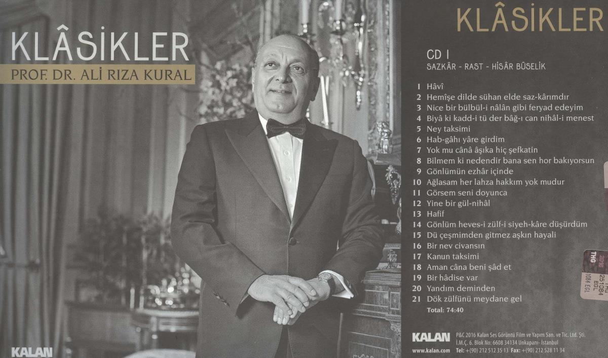 Klâsikler. Prof. Dr. Ali Rıza Kural. CD I
