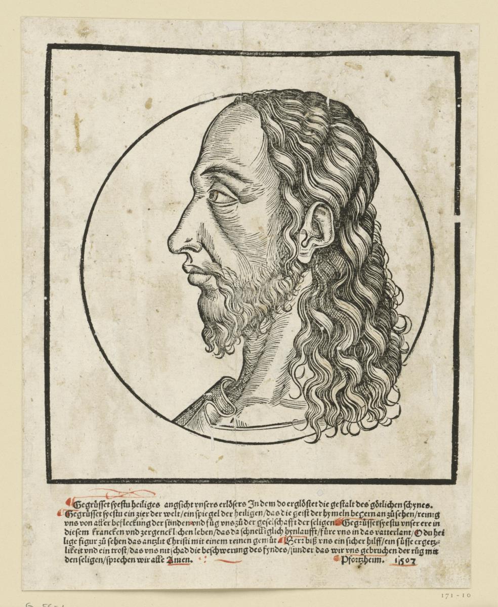 Christuskopf im Profil nach links