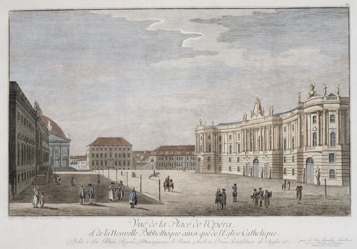 Der Opernplatz mit der Königlichen Bibliothek und der Katholischen St. Hedwigs-Kirche