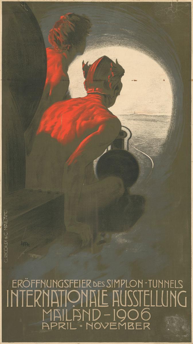 Eröffnungsfeier des Simplon-Tunnels. Internationale Ausstellung Mailand 1906