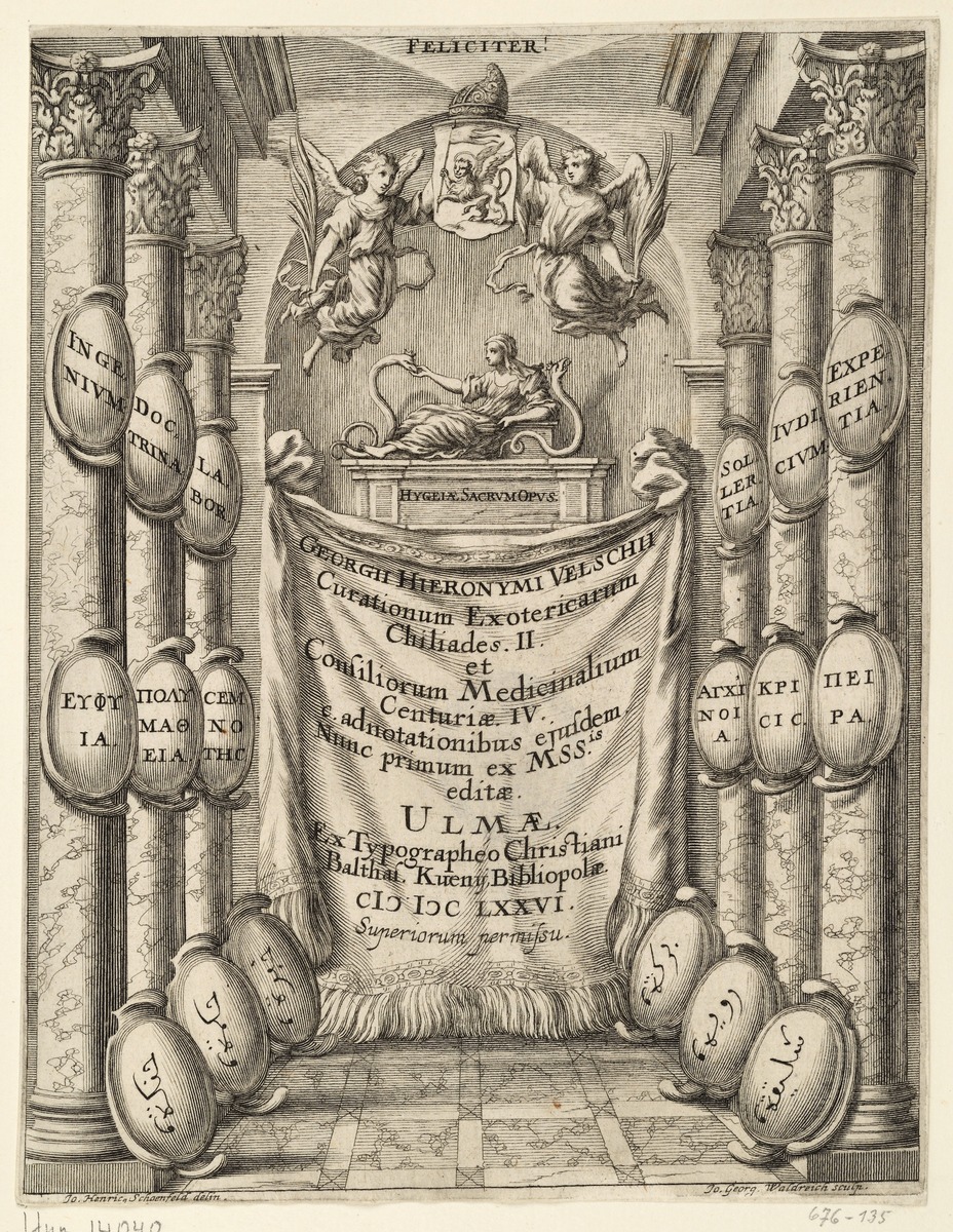 Titelblatt mit Hygieae und Engeln