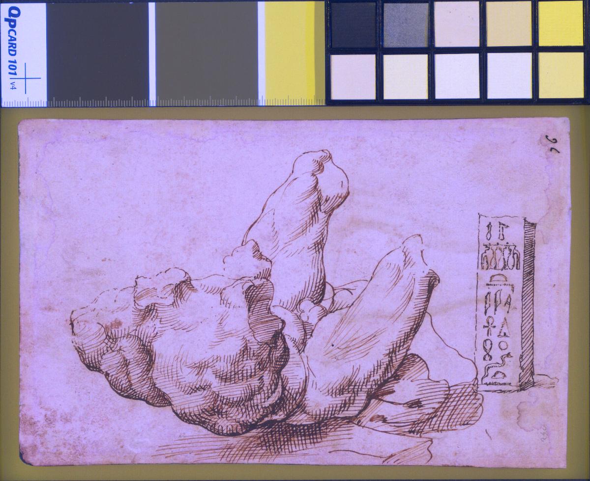 Torso Belvedere und Fragment eines Obelisken