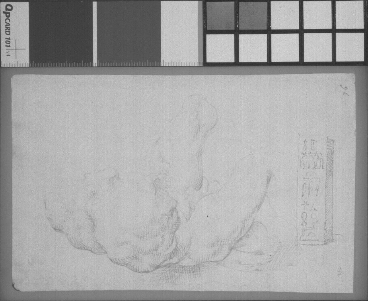 Torso Belvedere und Fragment eines Obelisken