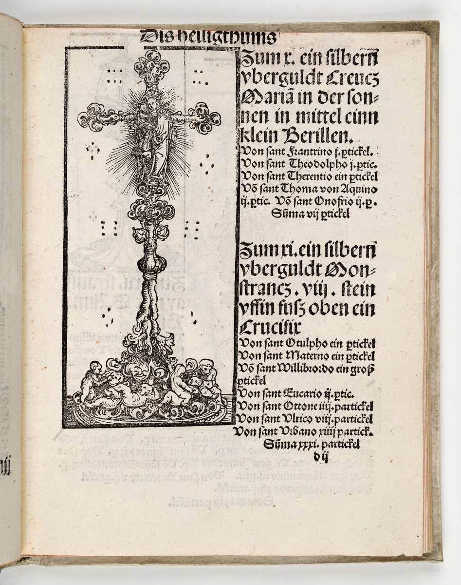 Wittenberger Heiltumsbuch: Kreuz mit Maria und Jesus