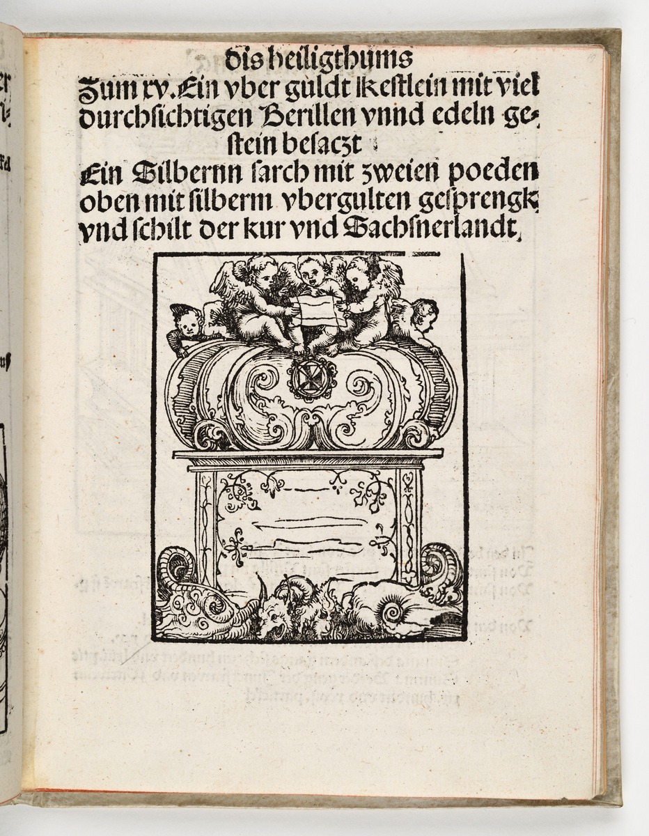 Wittenberger Heiltumsbuch: Goldener Kasten mit singenden Putti