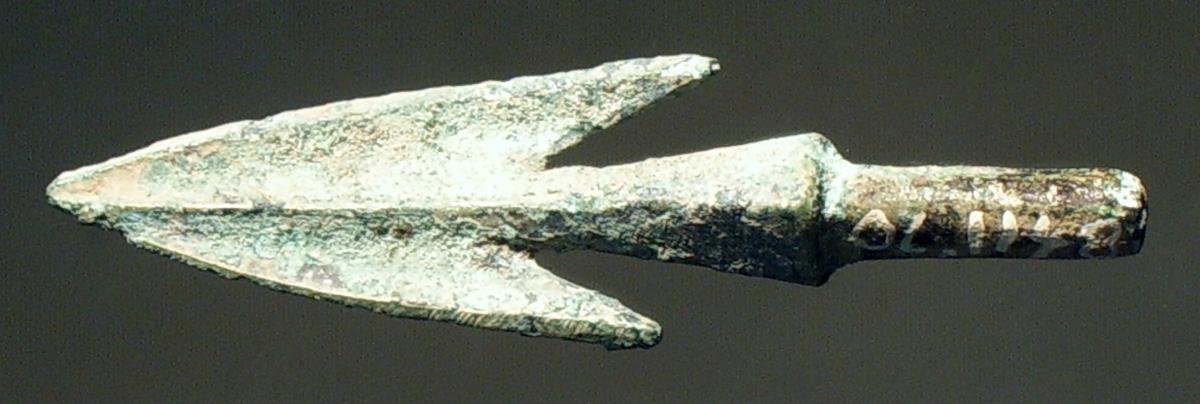 Zweiflügelige Dornpfeilspitze mit Widerhaken
