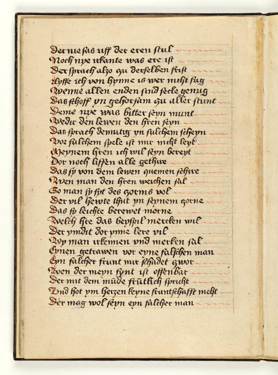 Fabel vom kranken Löwen. Handschriftliche Textseite
