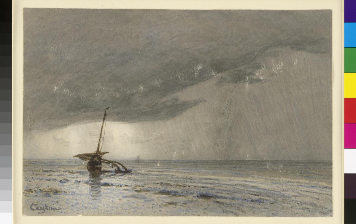 Unwetter an der Küste von Ceylon