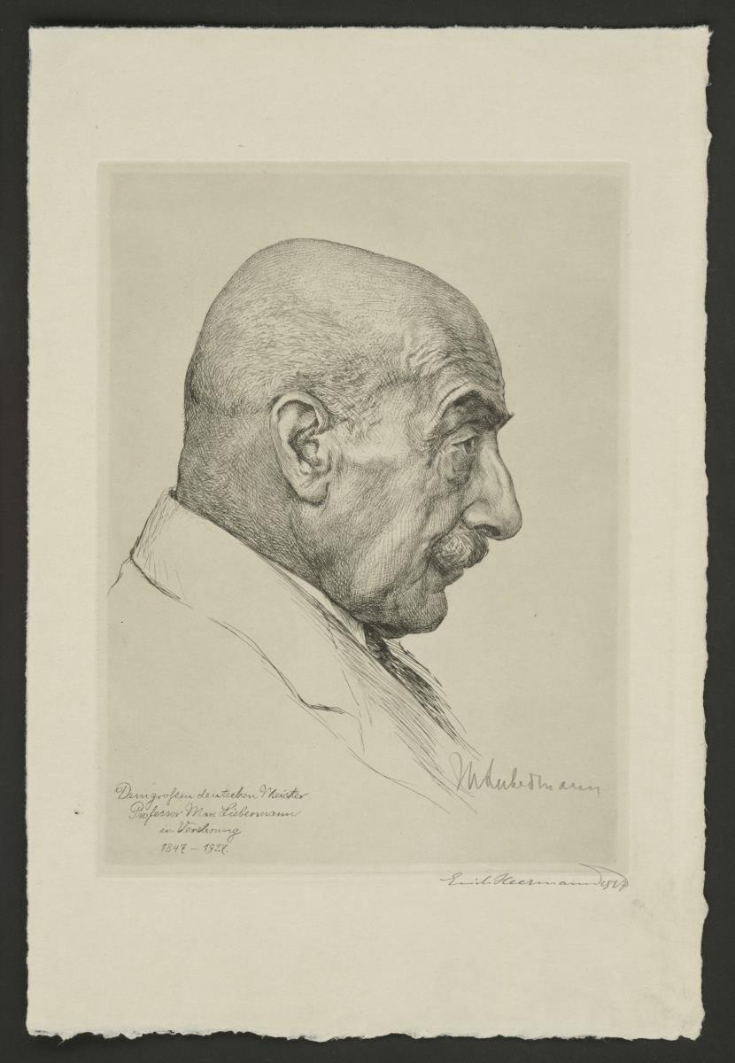 Porträt Max Liebermann im Profil nach rechts
