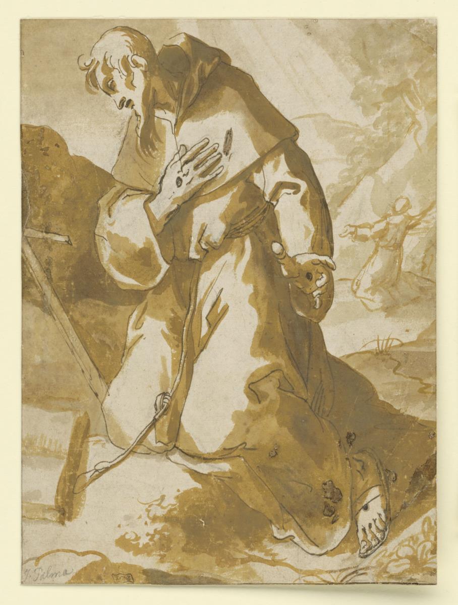 Der hl. Franziskus in Anbetung des Kreuzes