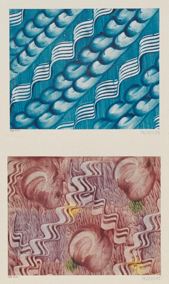 Kleisterpapier mit Verdrängungsdekor (diagonale Streifen)