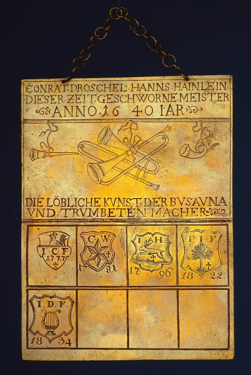 Merkzeichentafel der Nürnberger Trompeten- und Posaunenmacher