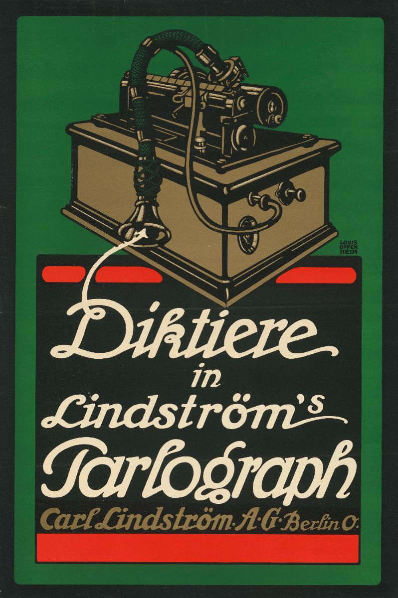 Diktiere in Lindström's Parlograph Carl Lindström AG Berlin