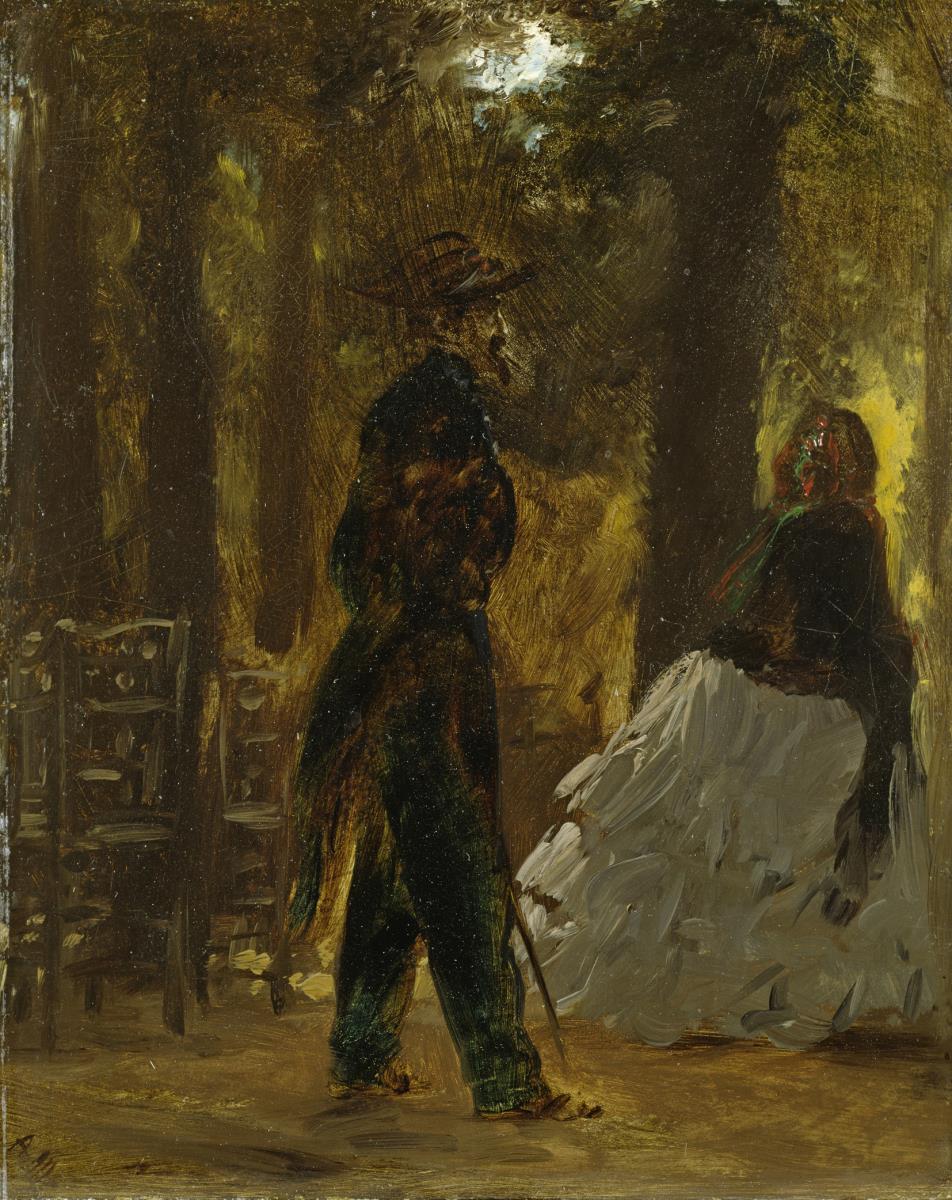 Polizist und Dame im Tuileriengarten