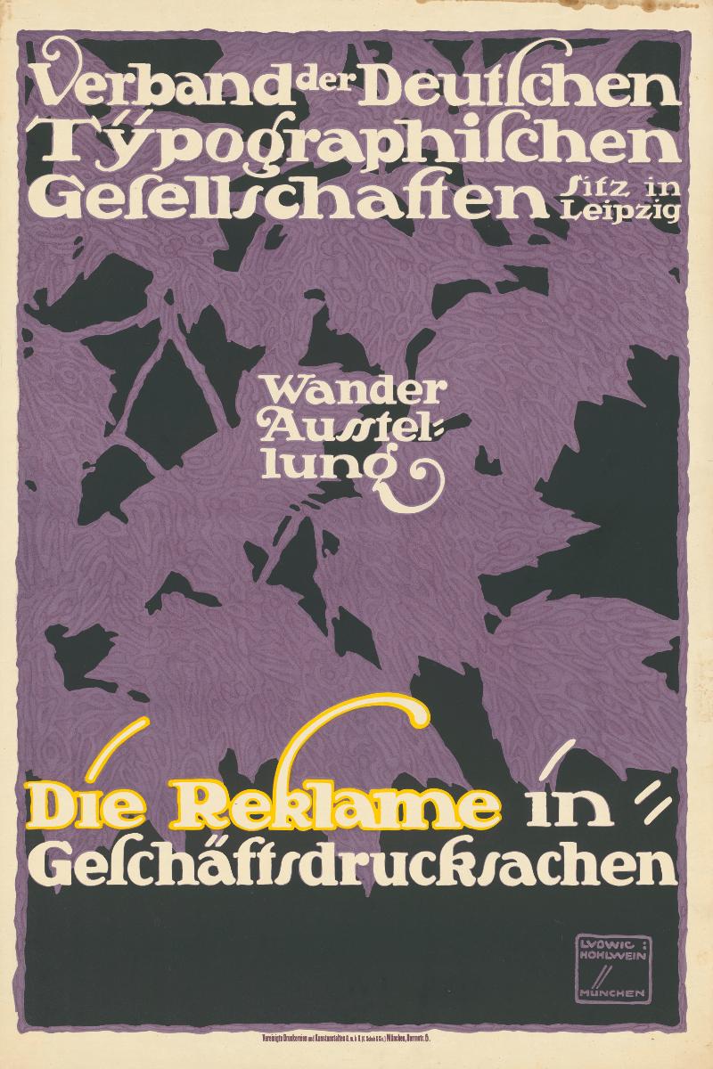 Verband der Deutschen Typographischen Gesellschaften Wanderausstellung Die Reklame in Geschäftsdrucksachen