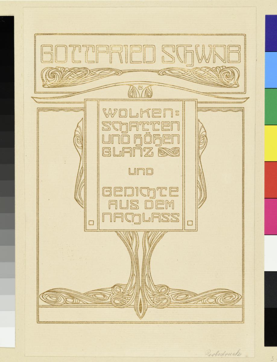 Probedruck Titel Gottfried Schwab, Wolkenschatten und Höhenglanz