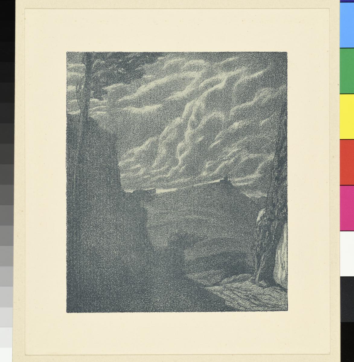 Probedruck der Illustration zu Gottfried Schwab, Wolkenschatten und Höhenglanz