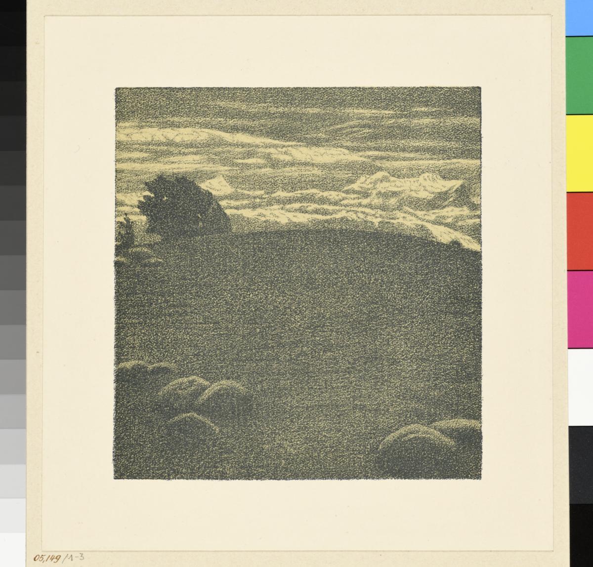Probedruck der Illustration zu Gottfried Schwab, Wolkenschatten und Höhenglanz