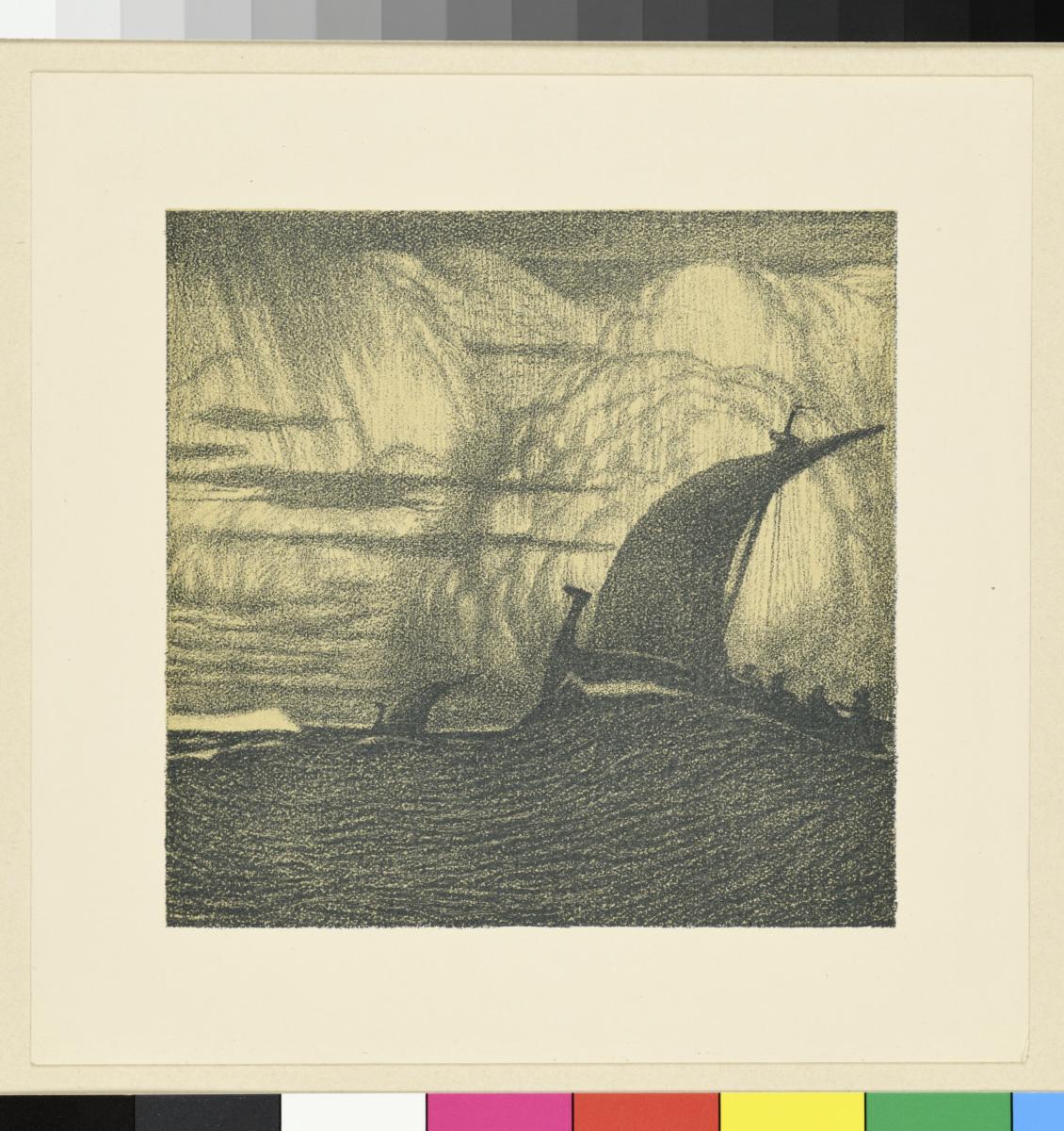Probedruck der Illustration zu Gottfried Schwab, Wolkenschatten und Höhenglanz