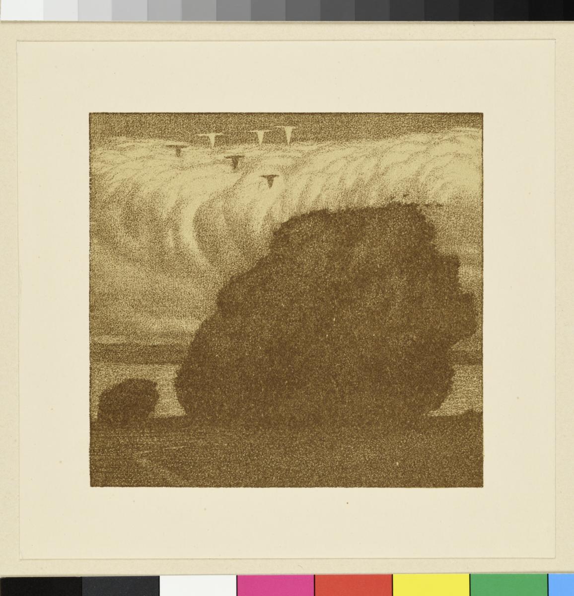 Probedruck der Illustration zu Gottfried Schwab, Wolkenschatten und Höhenglanz