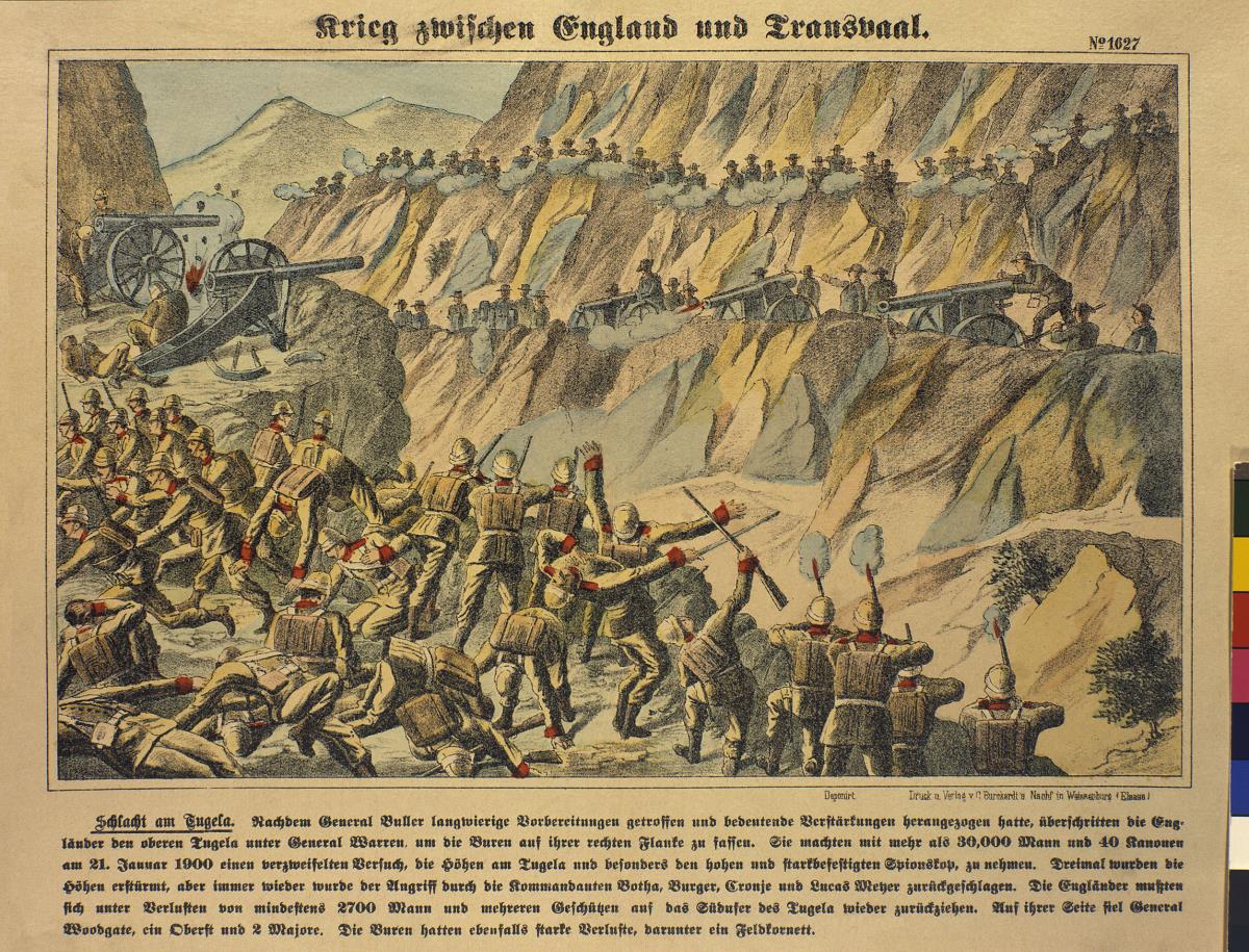 Krieg zwischen England und Transvaal. Schlacht am Tugela. (21. Januar 1900 - Versuch der Engländer die Buren zu besiegen)
