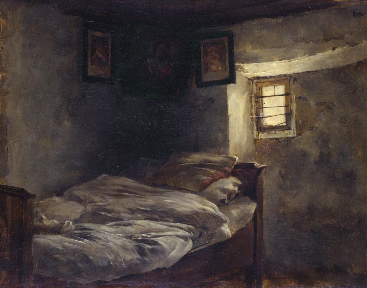 Oberbayerische Bauernstube mit Bett