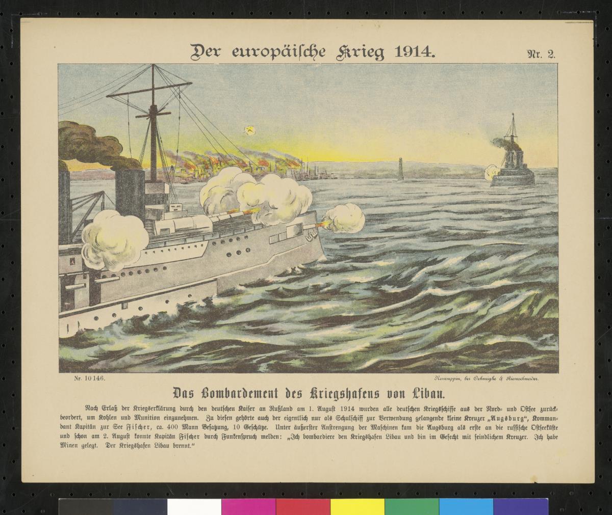 Der europäische Krieg 1914, Nr. 2. – Das Bombardement des Kriegshafens von Libau.