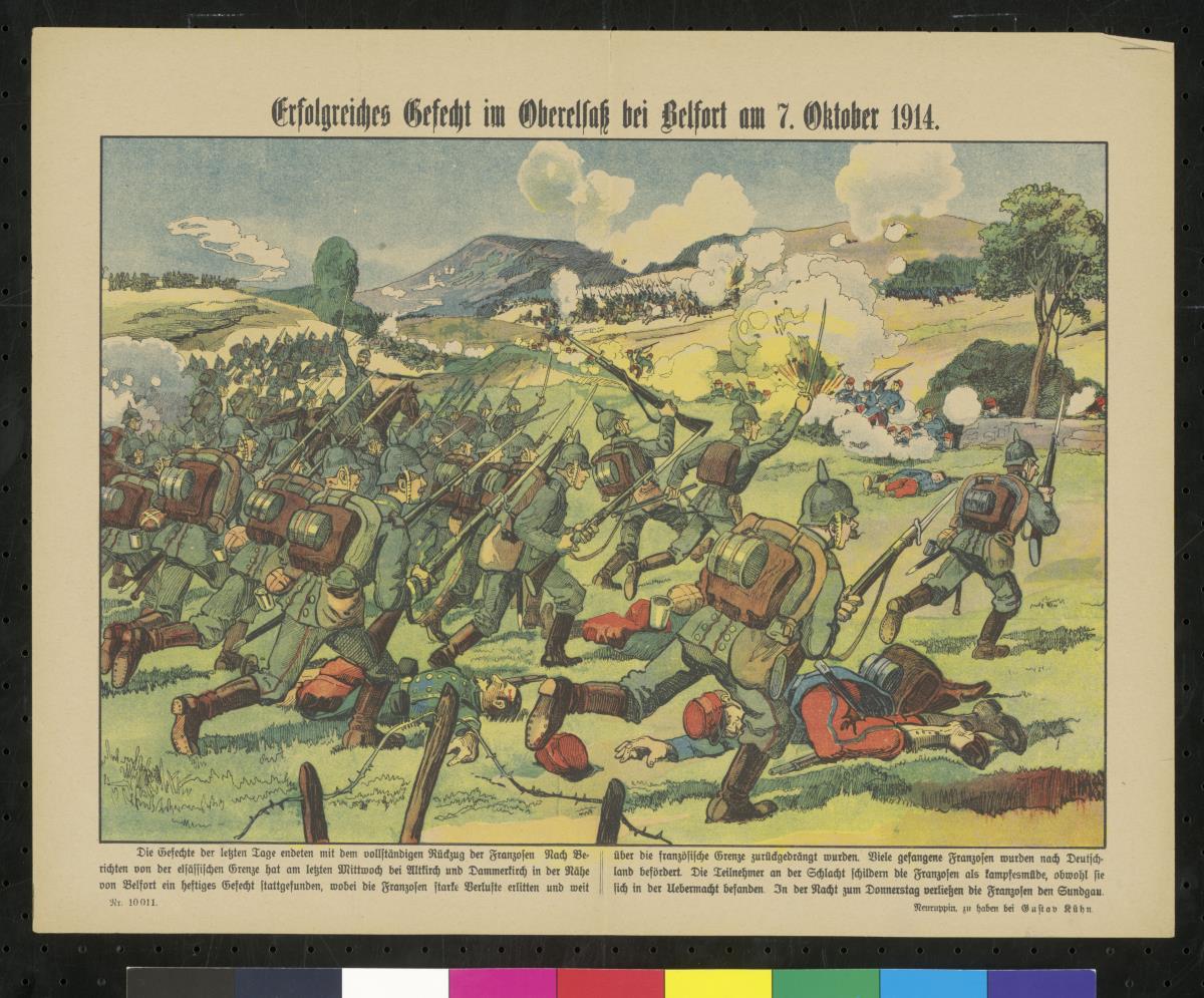 Erfolgreiches Gefecht im Oberelsaß bei Belfort am 7. Oktober 1914.