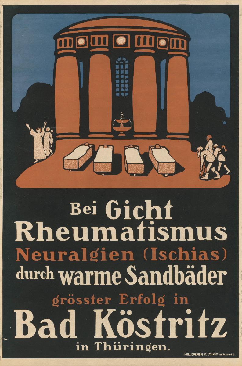 Bei Gicht Rheumatismus Neuralgien (Ischias) durch warme Sandbäder. Bad Köstritz