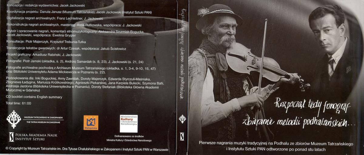 Rozpocząt tedy fonograf zbieranie melodii góralskich