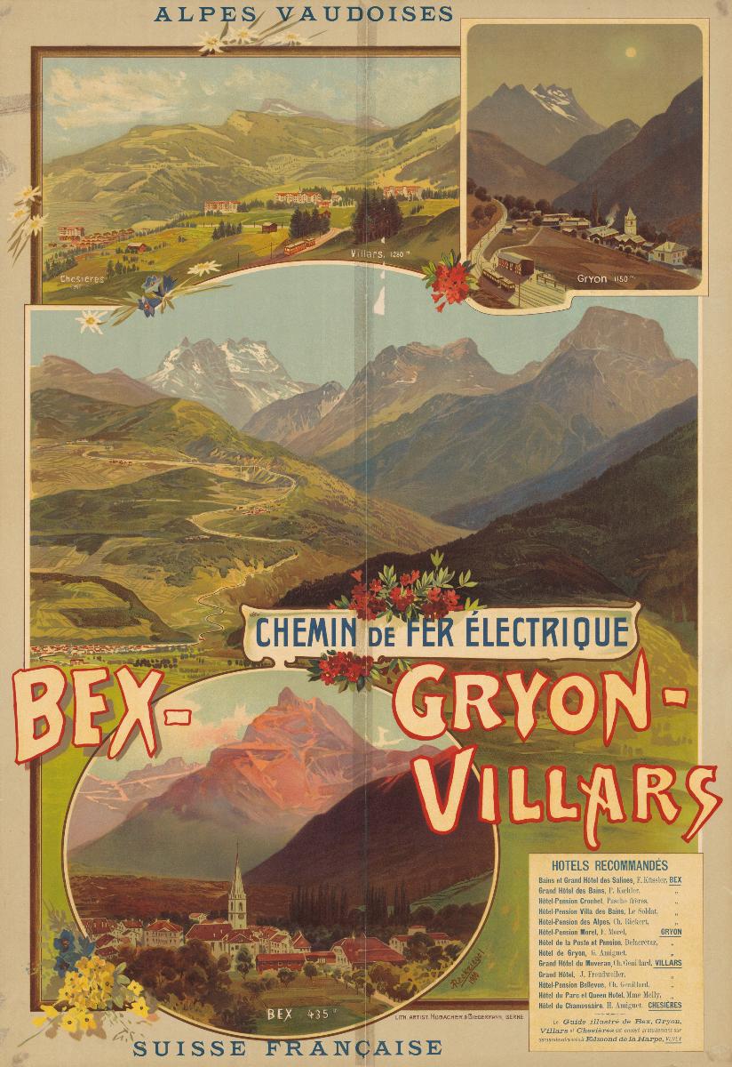 Chemin-de-fer électrique. Bex-Gryon-Villars