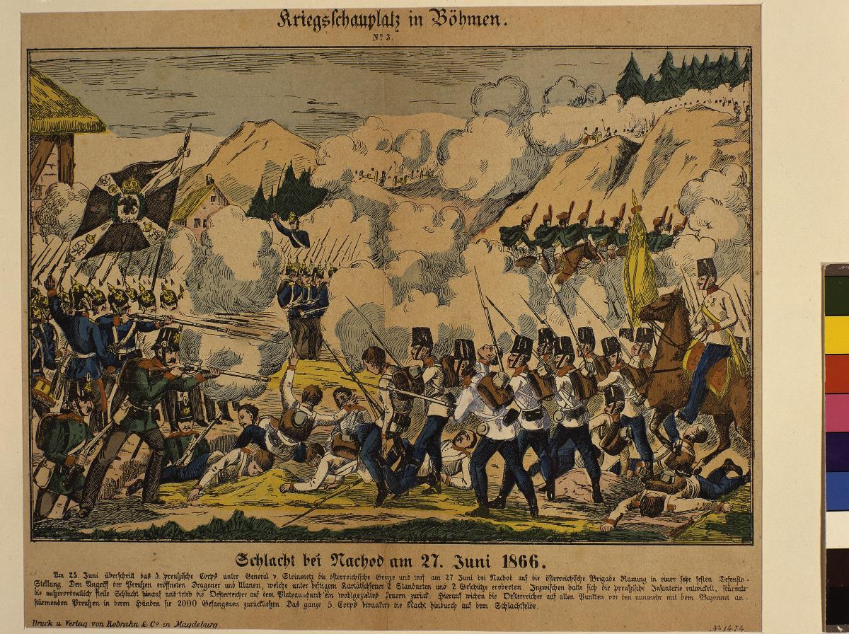 Kriegsschauplatz in Böhmen No. 3. Schlacht bei Nachod am 27. Juni 1866.