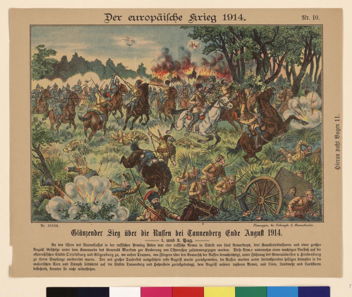 Der europäische Krieg. 1914. Nr. 10. - Glänzender Sieg über die Russen bei Tannenberg Ende August 1914. - 1. und 2. Tag