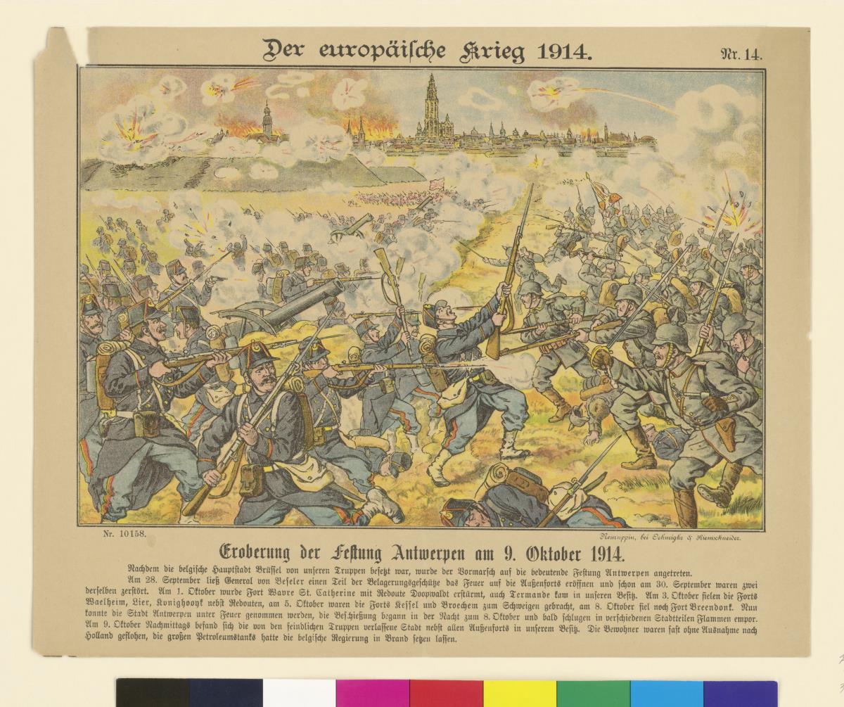 Der europäische Krieg. 1914. Nr. 14 – Eroberung der Festung Antwerpen am 9. Oktober 1914.