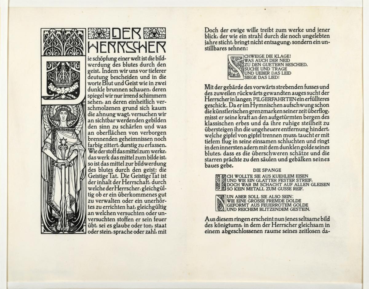 Probedruck des Titelblattes zu Friedrich Wolters Herrschaft und Dienst