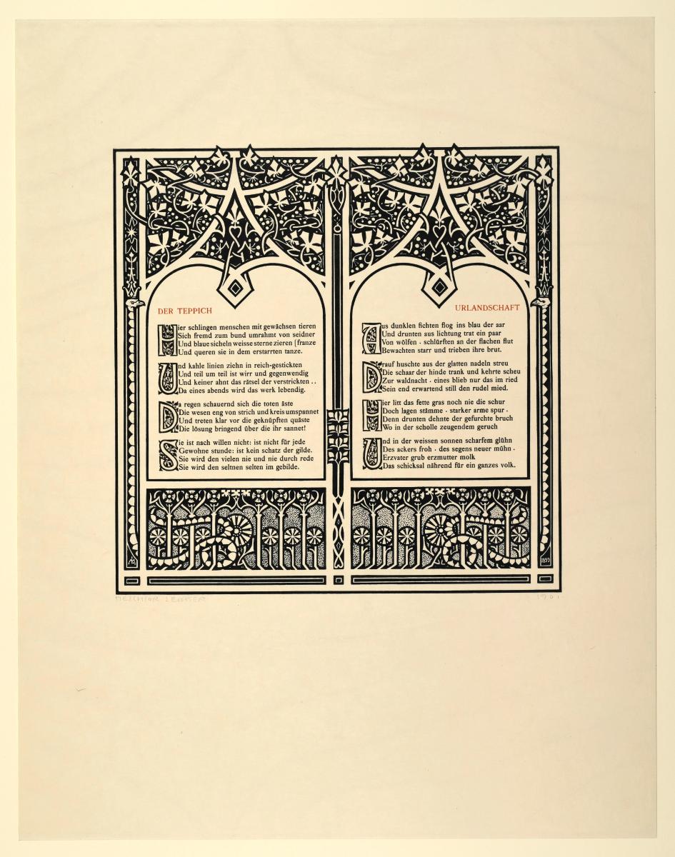 Seite aus Stefan George Der Teppich des Lebens