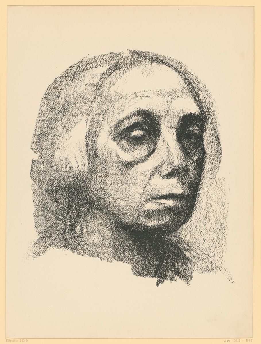 Kleines Selbstbildnis (1. Zustand; aus: Kurt Pfister, Deutsche Graphiker der Gegenwart, Leipzig 1920)