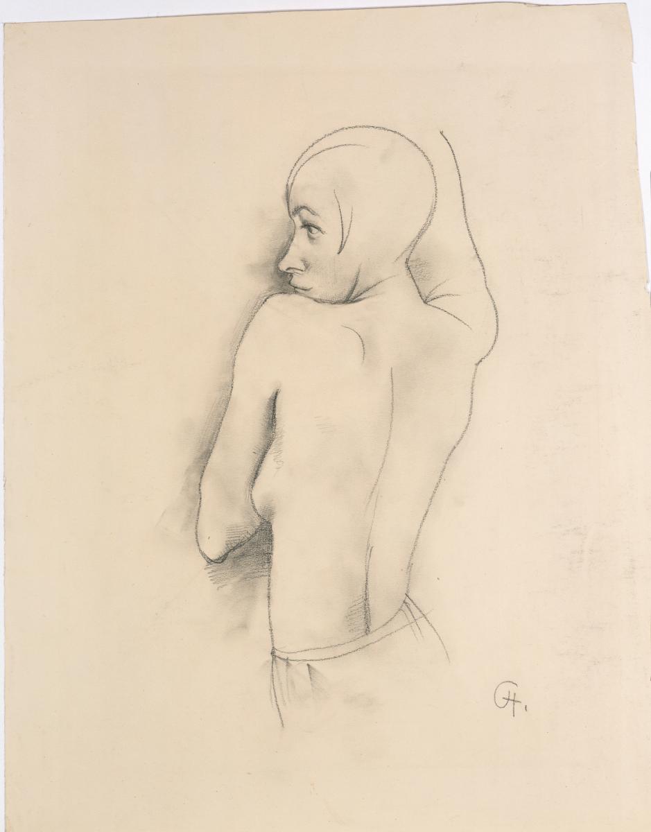 Nacktes Mädchen, Rückenstudie