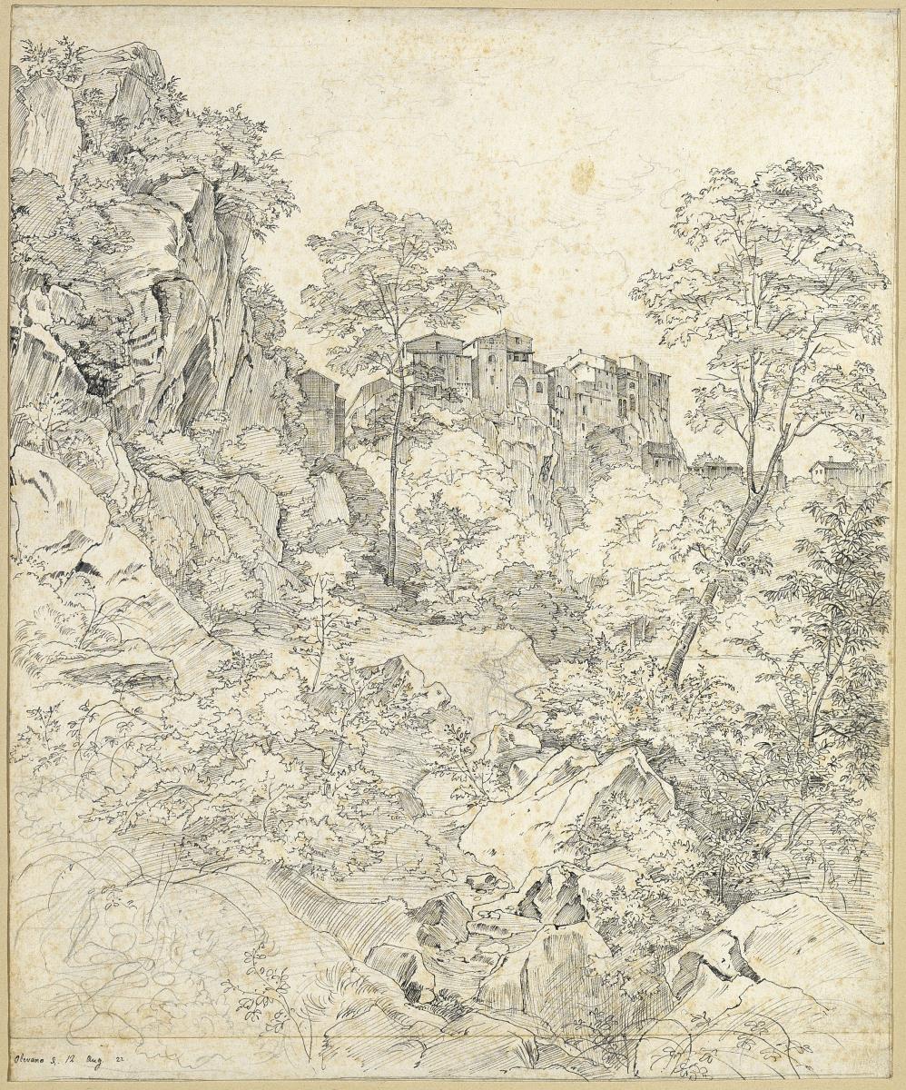 Felsen und Häuser in Olevano