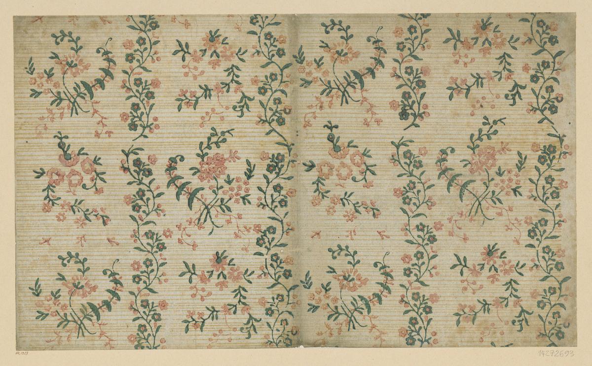 Modeldruckpapier (florales Streifendekor)