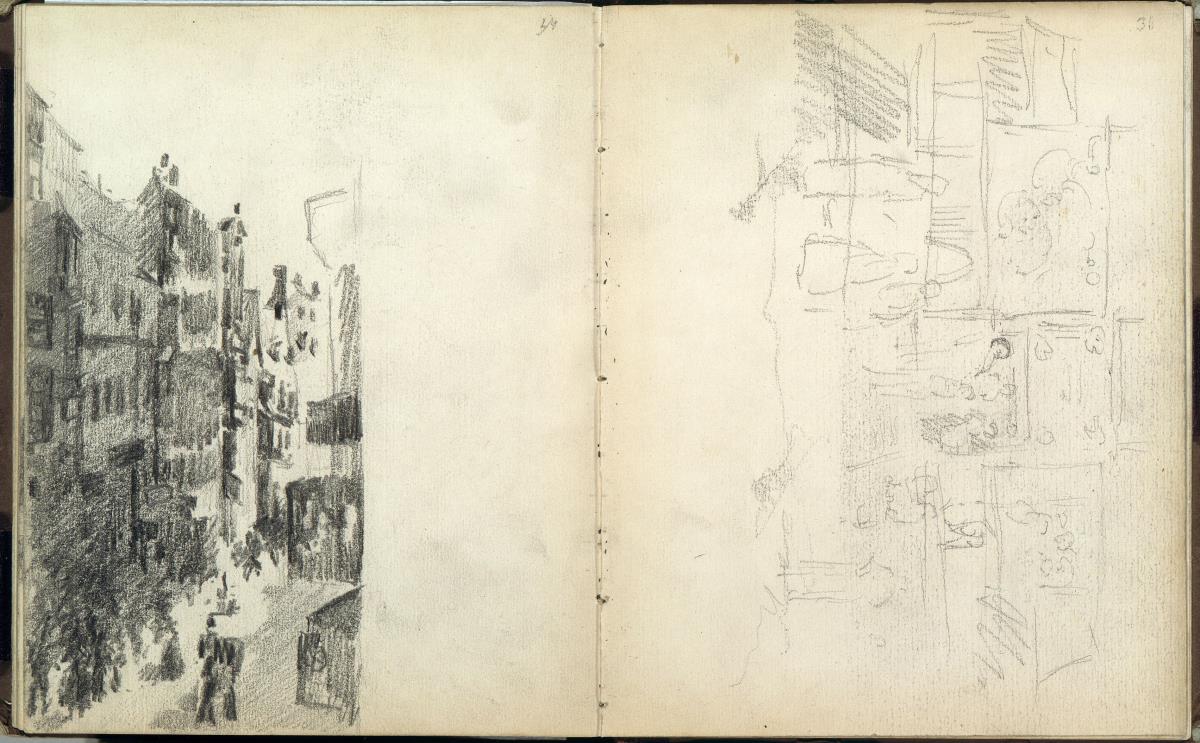 "Straßenansicht" - Skizzenbuch - Seite 34 / Seite 35