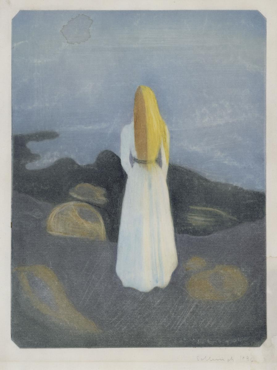 Junge Frau am Strand (Die Einsame)