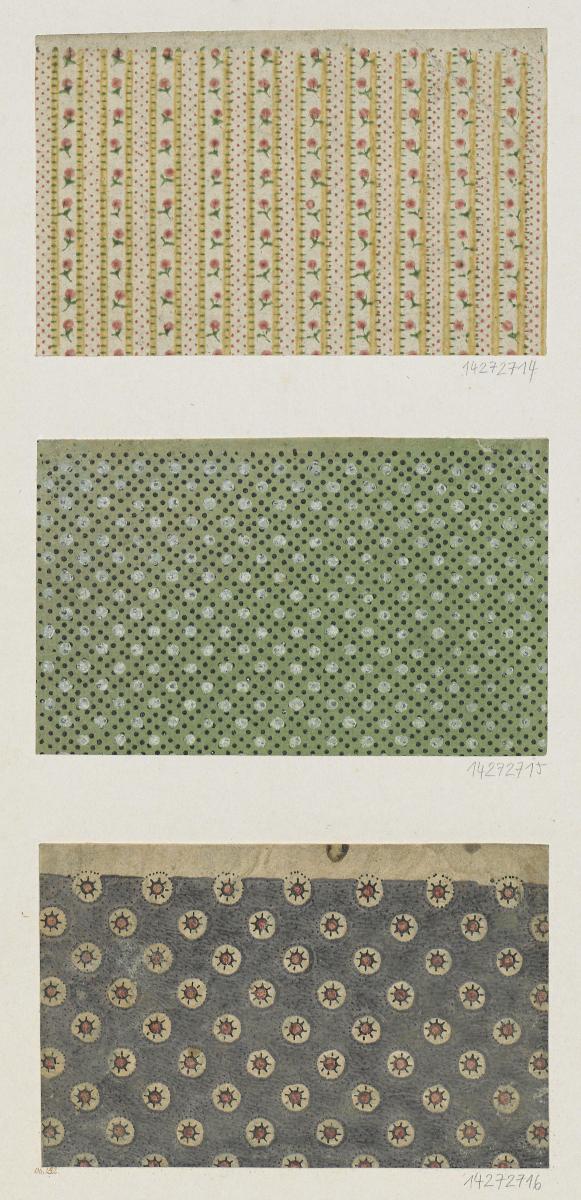 Modeldruckpapier (Streifendekor mit Blümchen)